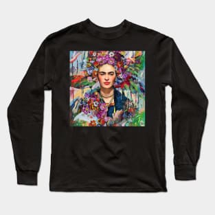Frida Kahlo pop art Long Sleeve T-Shirt